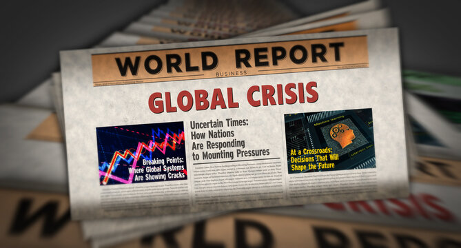 Global crisis newspaper printing media