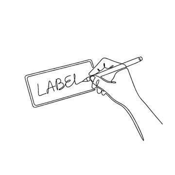 Hand holding digital pen labeling screen.