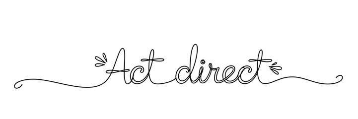 Naklejka premium Handwritten script act direct message on white background, none editable stroke