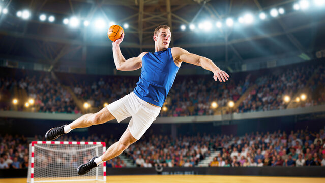Handball Player Throwing Ball