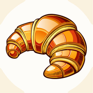 Golden Croissant Illustration