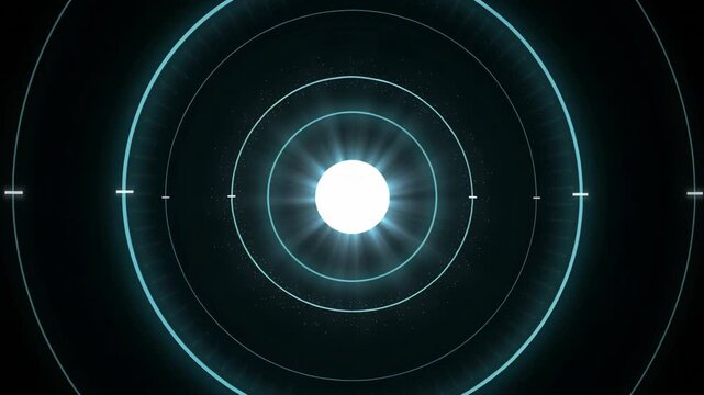 Data Network Environment with Glowing Circular Interface