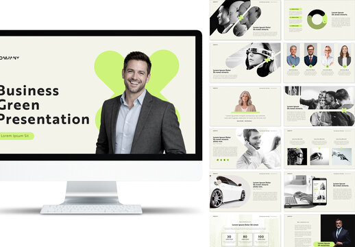 Business Presentation with Green Accents