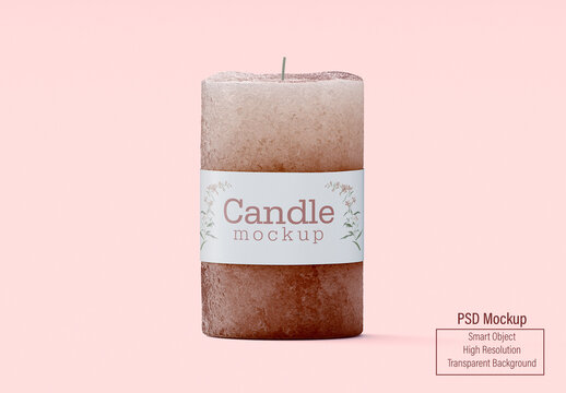Minimal Candle Mockup with Transparent Background