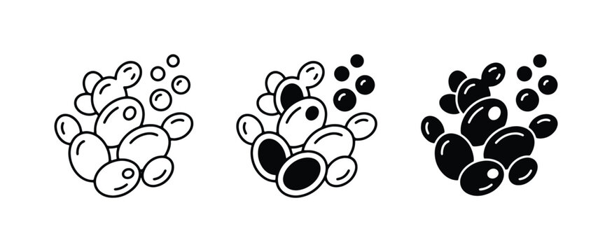 Yeast Cells, Microorganism Icons, Fermentation Bubbles, Biology Science Graphics