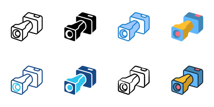 Medium format icons set multiple style collection. Editable stroke 
