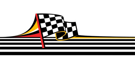 Racing Flag Waving with Stripes and Colors. © Men