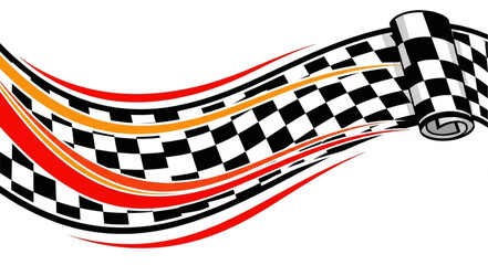 Racing Flag with Speed Lines. © Men