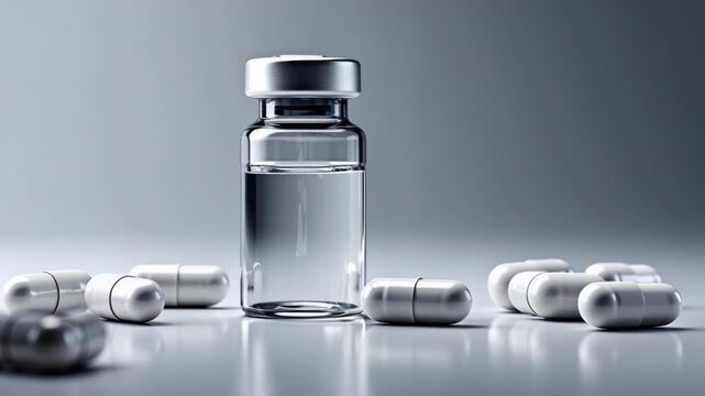 medicine bottle and pills