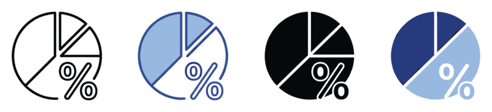 Pie chart percentage icons for financial data analysis business infographic presentations visual data reporting