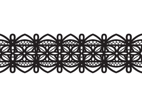 elegant black lace border pattern vector illustration