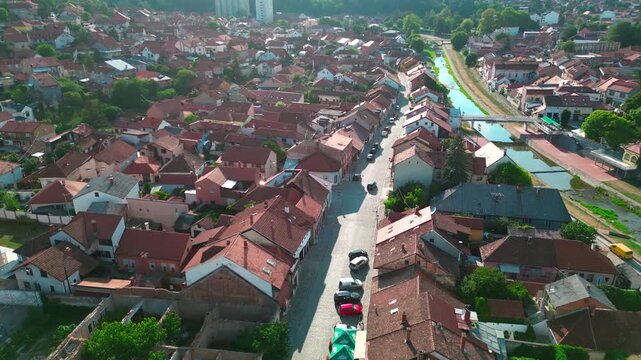 Valjevo, Serbia, Tesnjar drone shot