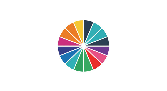 Color wheel with vibrant hues and shades.