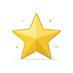 Obraz premium Golden Star Icon with Sparkles