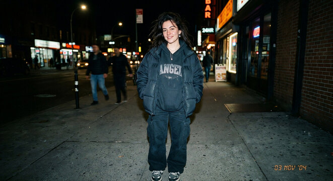 A candid 2000s digital camera flash photo 
