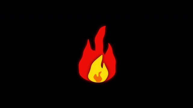 Animated Fire flame tourch looping 4k