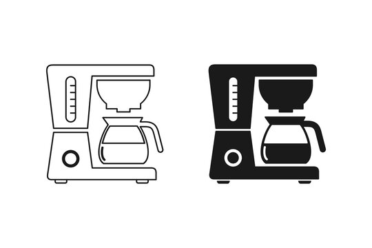Electric drip coffee maker machine with glass pot icon