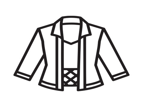 elegant traditional kebaya jacket with crisscross pattern vector illustration