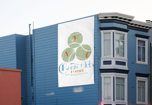 Urban Wallscape in San Francisco. PSD template mockup.