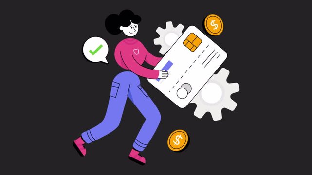 Payment Processing  Animation Alpha Channel	