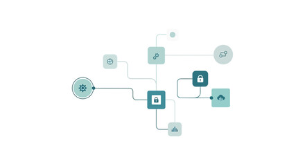 Fototapeta premium Infographic elements, flowchart symbols, business icons, vector graphics