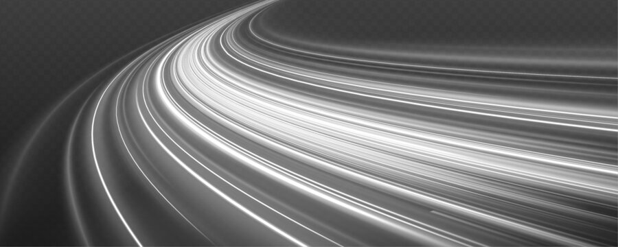 Data streams accelerate through cyber neon space. Light trails bend into abstract speed waves. Futuristic motion creates digital illusion depth.