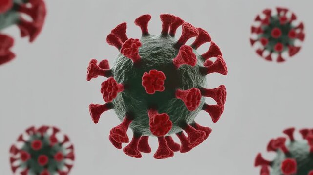 3D Animation of SARS-CoV-2 Coronavirus Particles Floating