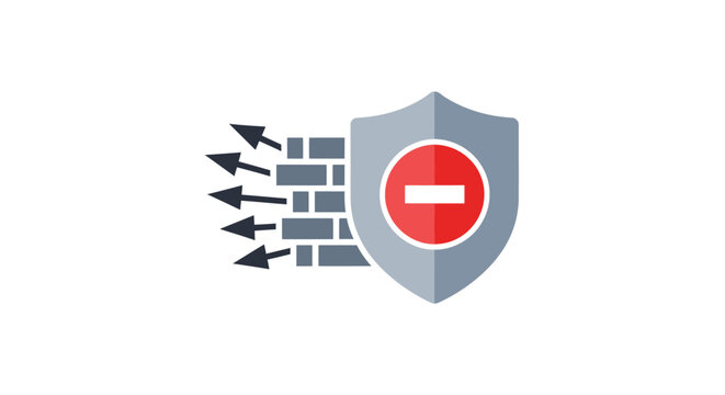 Shield protecting brick wall from arrows.