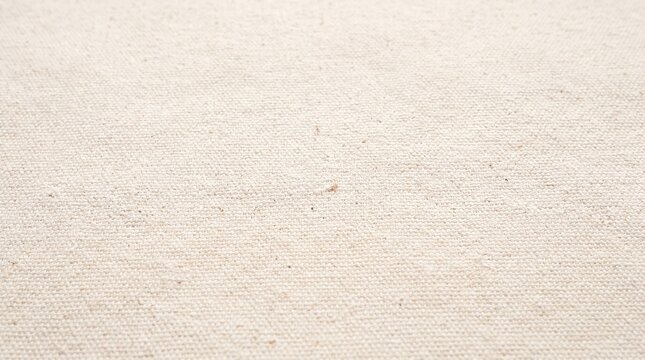 Macro Texture of Natural Light Beige Woven Linen Canvas Fabric Background