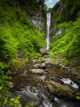 A hidden paradise waterfall in nature. Maral Waterfall in Artvin Province, T&uuml;rkiye