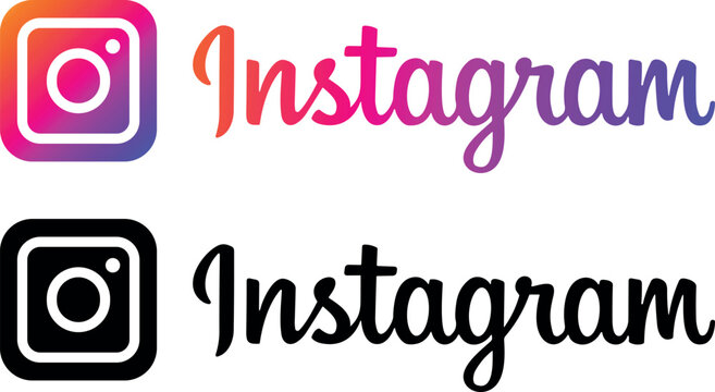 instagram logo icons set. instagram logo instagram icon vector.