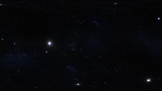 360 Degree Panoramic View of Distant Starry Night Sky