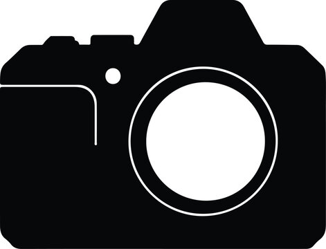 Silhouette design of a modern digital mirrorless photography camera icon vector