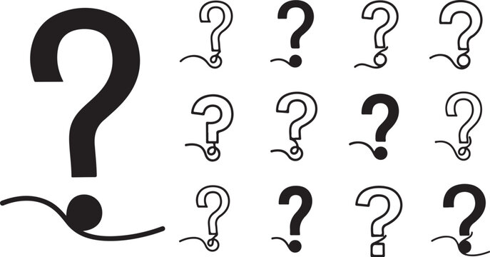 Question Marks in Various Styles and Sizes
