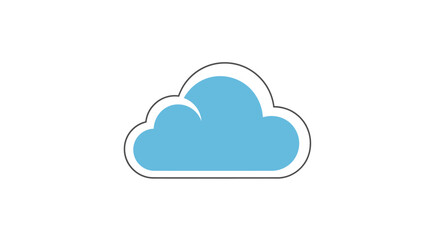 Fototapeta premium A simple blue cloud icon design.