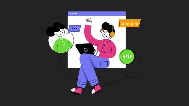 Customer Service  Animation Alpha Channel	