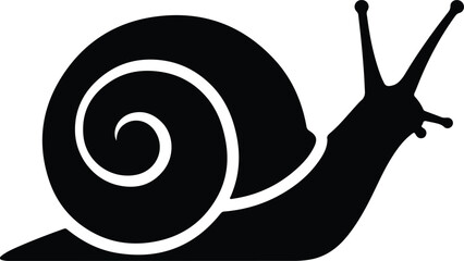Silhouette design of a simple garden snail icon for web vector © Nasima