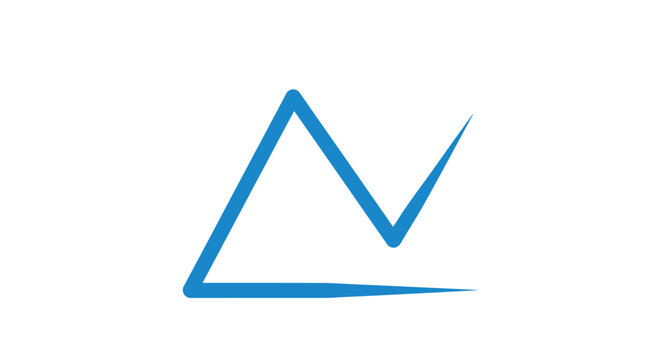 A blue triangle logo on white background.