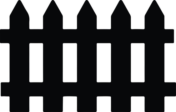 Silhouette design of a simple wooden backyard picket fence vector