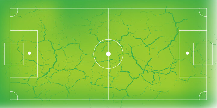Football fields top view. Soccer grass fields with chalk lines. Green grass field background. Vector Football - Soccer Field. Scheme and marking of the football field, soccer field.