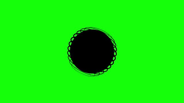 Black Sphere in Dark Wave Motion Green Background