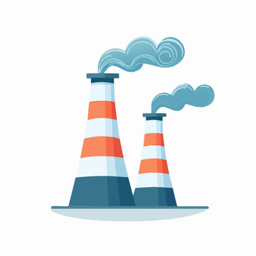 Factory chimneys emitting smoke