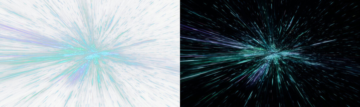 Rich blue and purple neon speed trails with glowing futuristic flashes and dynamic hyperspace motion on split background. Vibrant sci fi overlay effect.