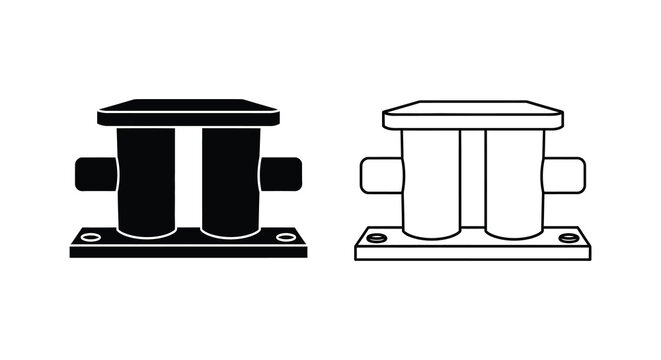 industrial pipe clamp icon in black and white