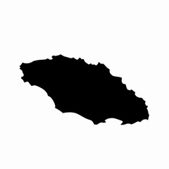 Fototapeta premium Minimalist Vector Map Silhouette of Jamaica Island, Caribbean Travel Icon and Destination Graphic