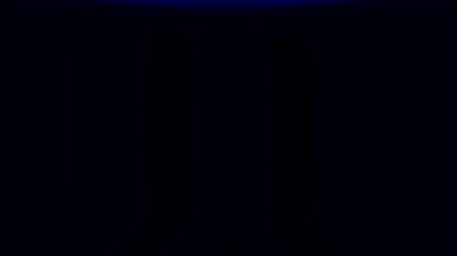 Symmetrical strobe tunnel featuring intense flashing lights and chromatic aberration. Ideal for music backgrounds and energetic video editing.