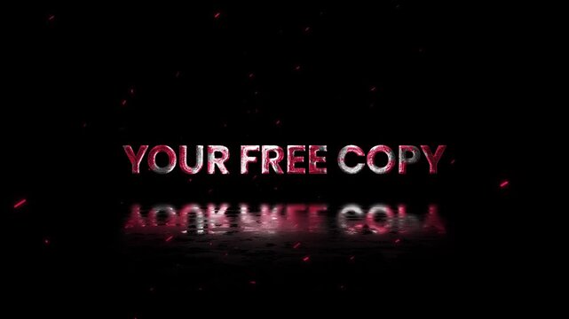 Your Free Copy Rusty Metal Text Animation 4K Download Call to Action for Free Resource Promotion and Digital Access
