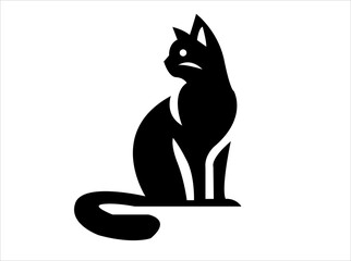 black cat vector illustration logo © Thong