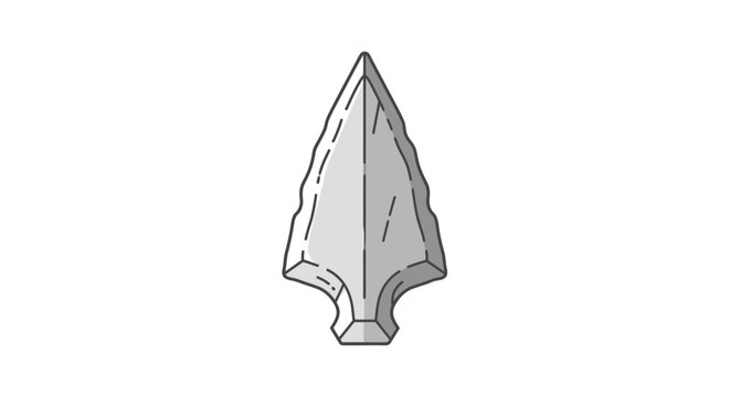 Graphic illustration of a gray arrowhead isolated on a white background