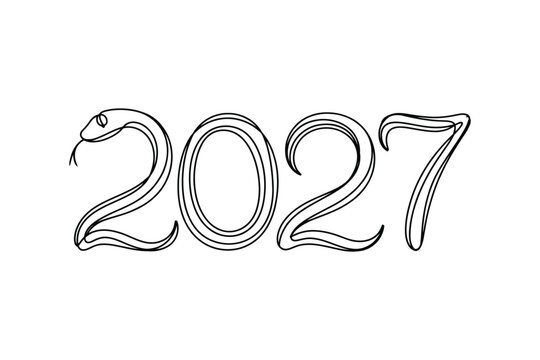Elegant snake integrated into stylish year two thousand twentyseven design illustration